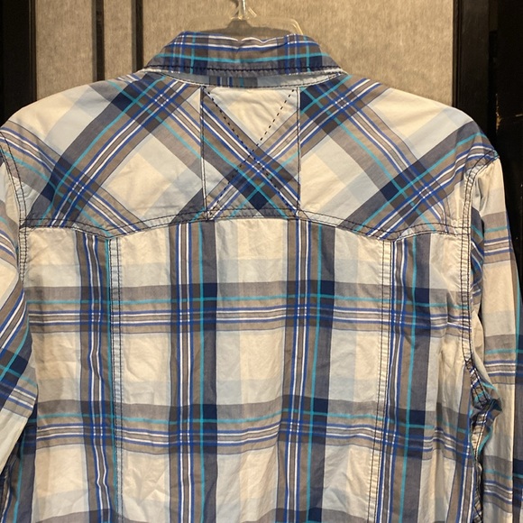 BKE standard fit size M cotton pearl snap down collared shirt cowboy - Picture 4 of 12